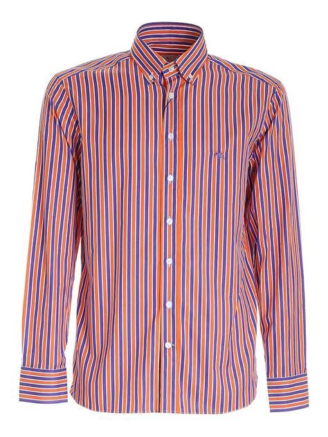 camicia versace arancione e viola|Camicie Uomo .